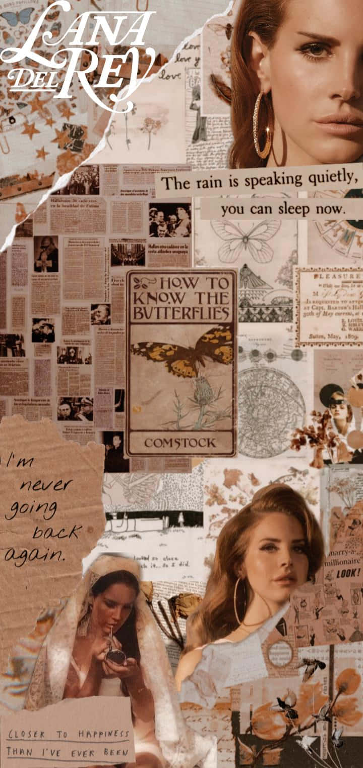 Lana Del Rey Vintage Collage Aesthetic Wallpaper