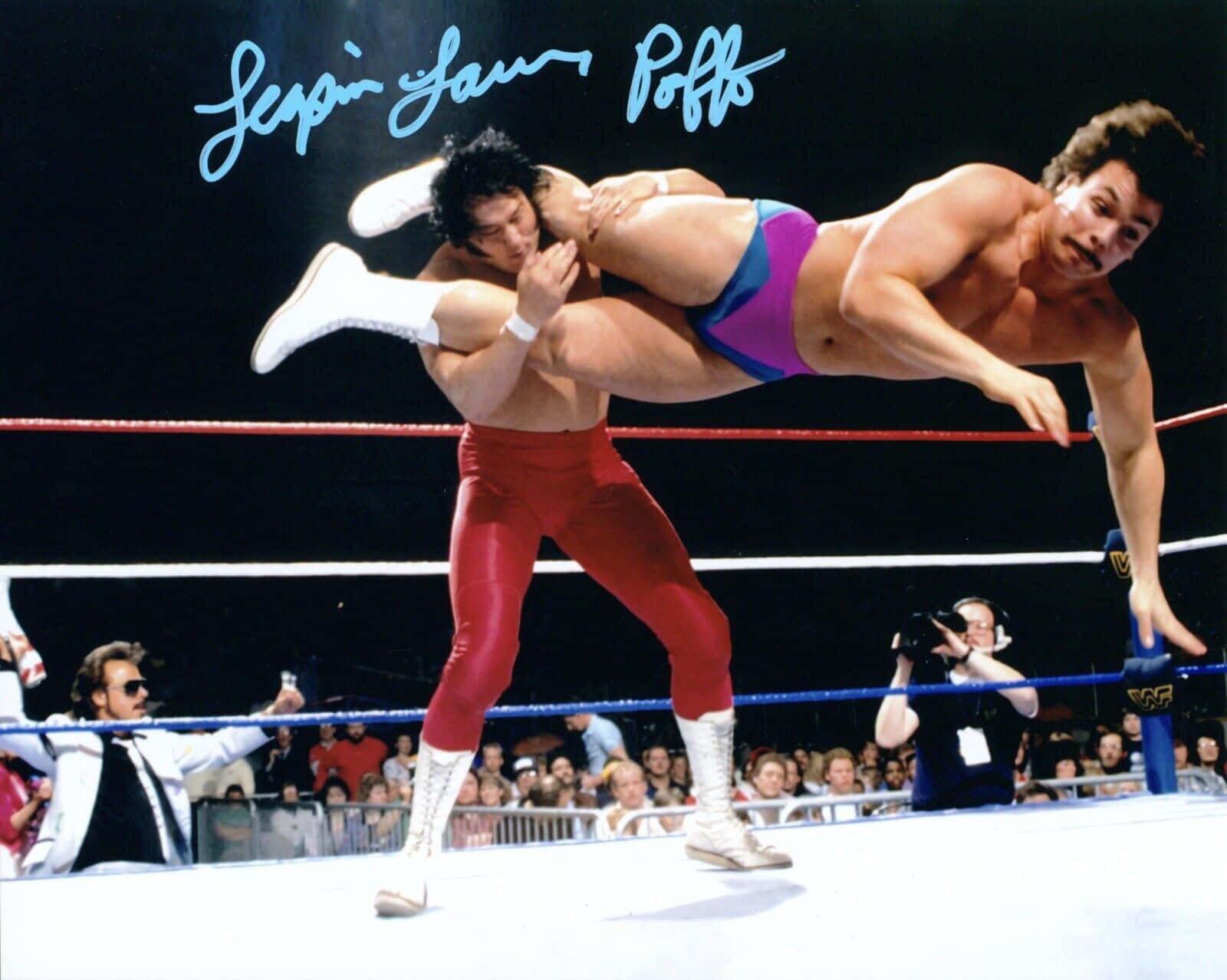 Lanny Poffo Taking Down Opponent Wallpaper