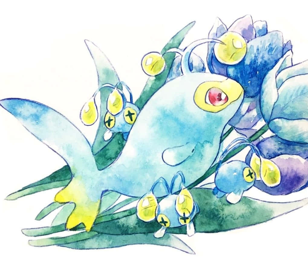 Lanturn And Chinchou Watercolor Artwork Wallpaper