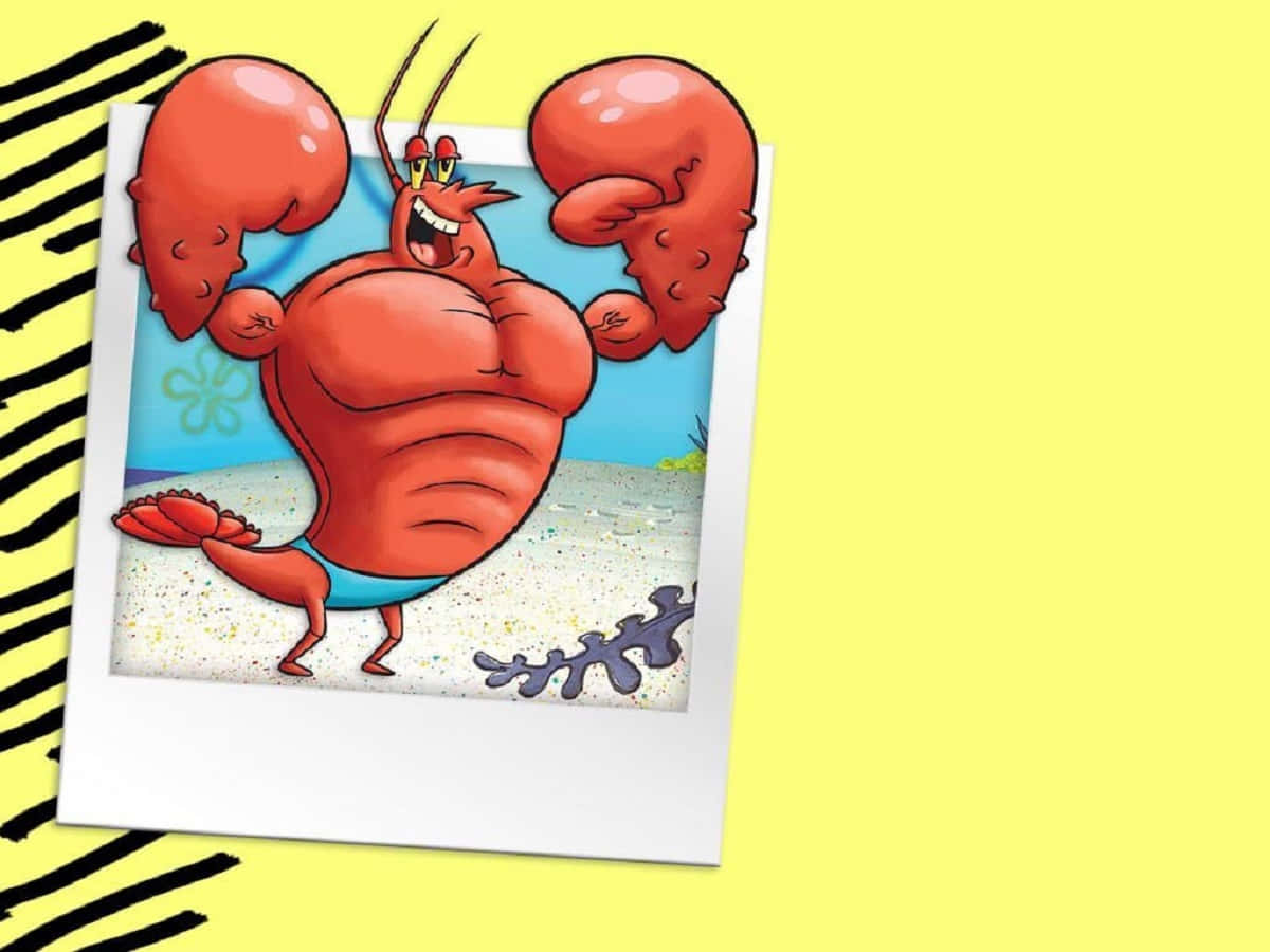 Larry The Lobster Flexing His Muscles In Bikini Bottom. Wallpaper