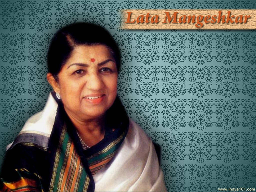 Lata Mangeshkar Aesthetic Blue Wallpaper