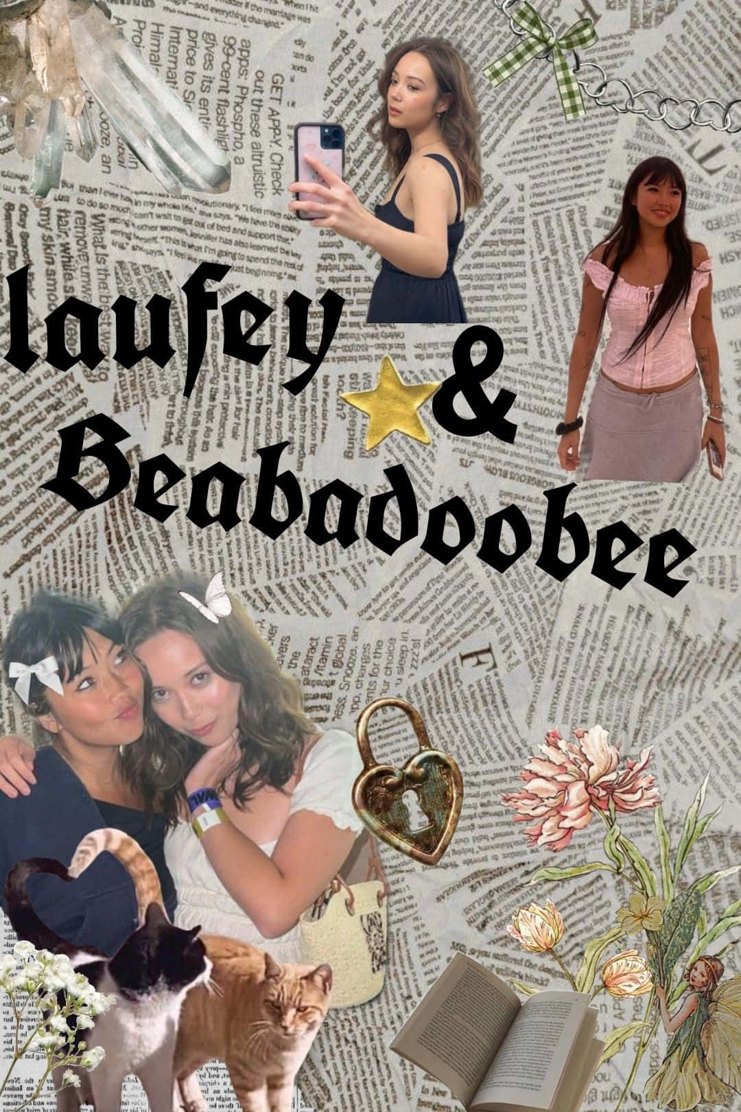 Laufeyand Beabadoobee Collage Wallpaper