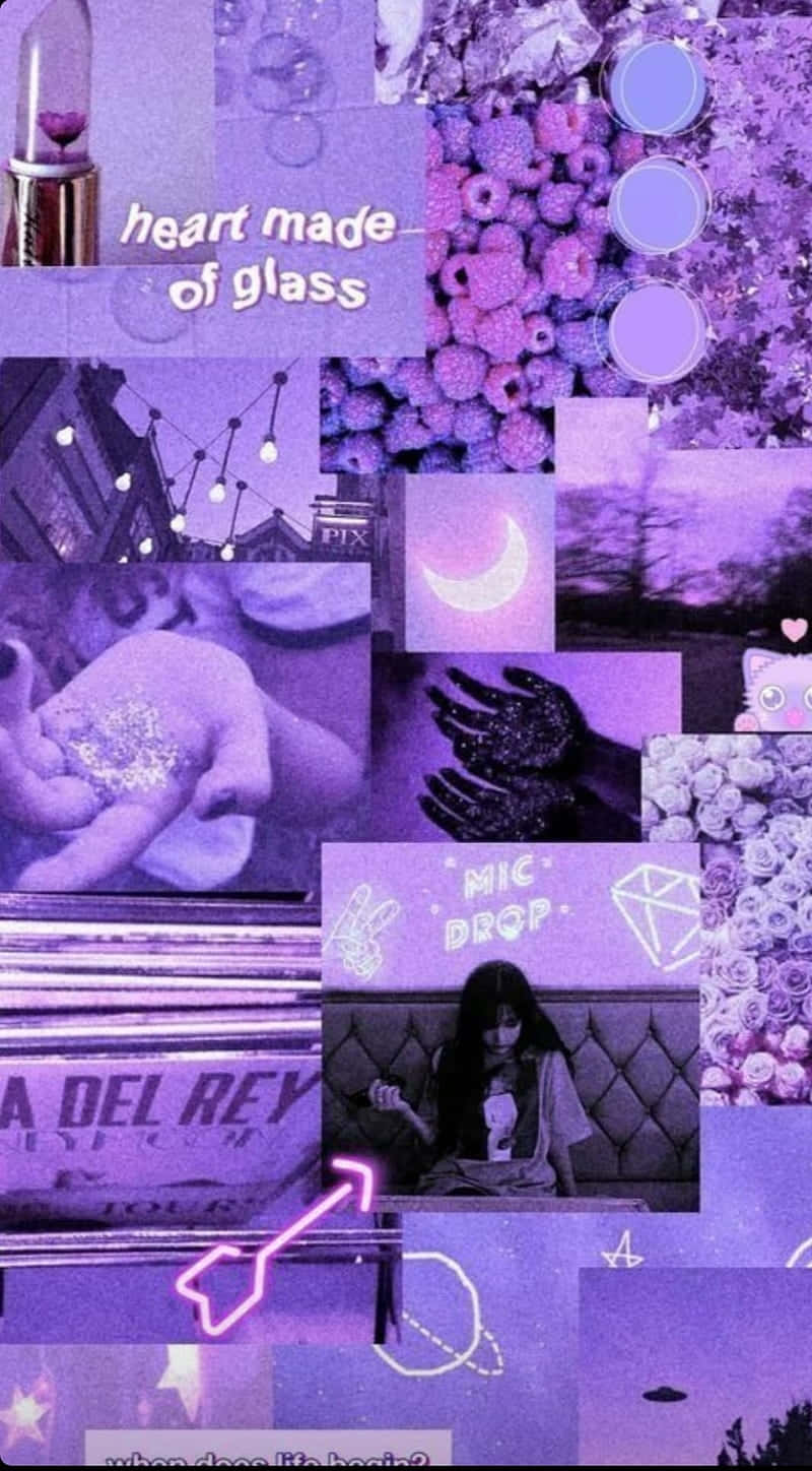 Lavender Collage Aesthetic Wallpaper