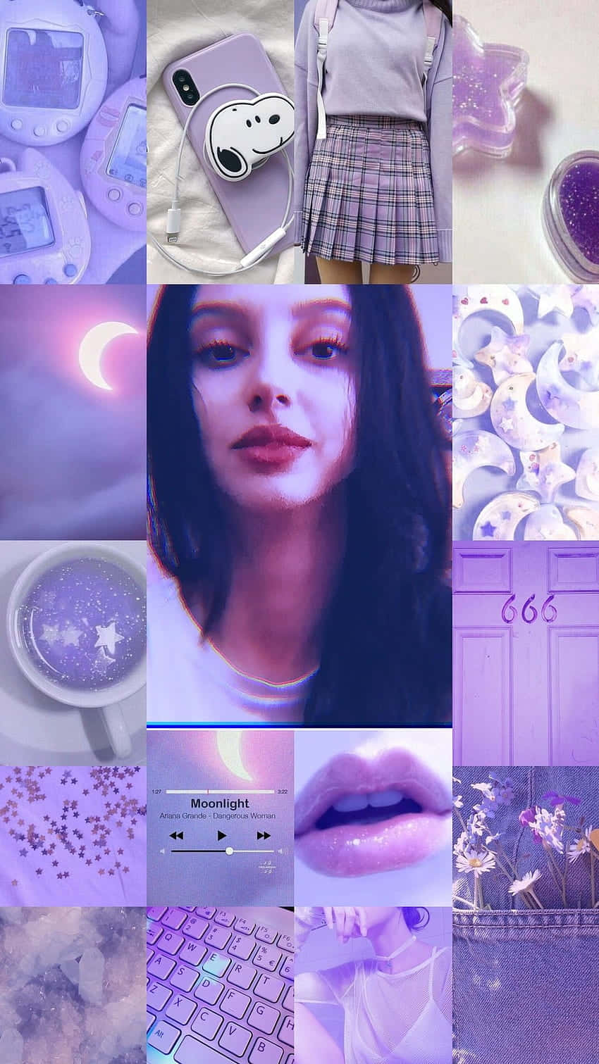 Lavender Collage Aesthetic Purple Moodboard Wallpaper