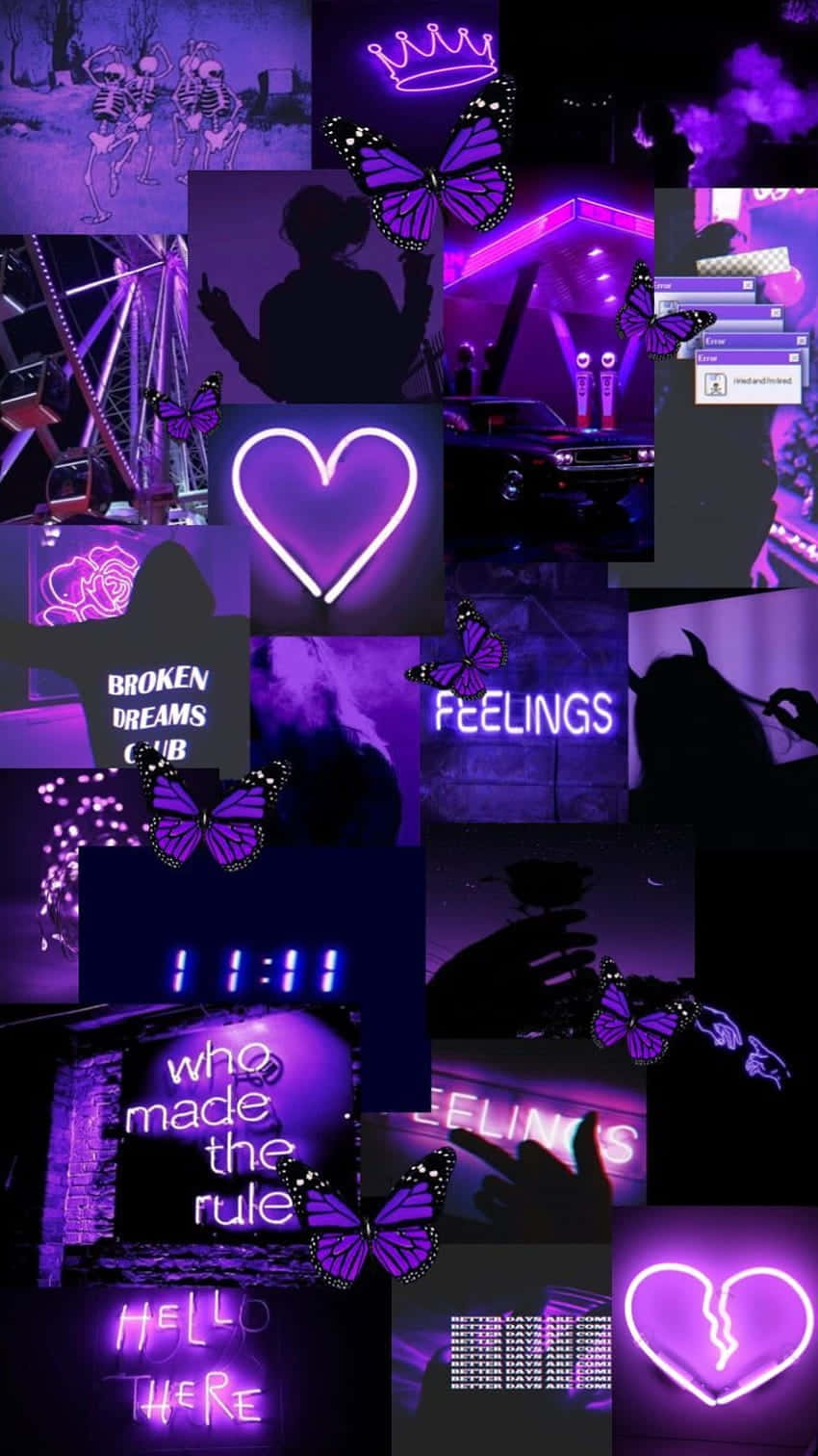 Lavender Purple Aesthetic Collage Wallpaper