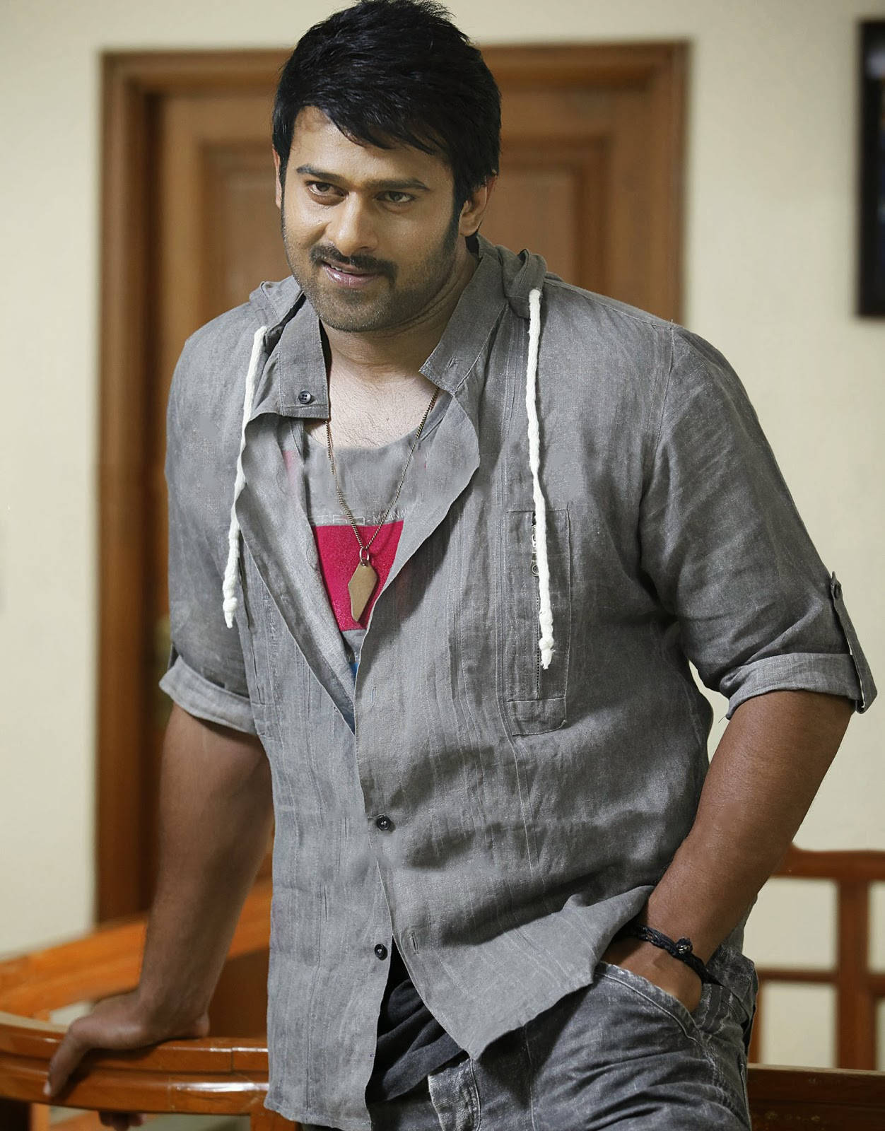 Leaning On Banister Prabhas Mirchi Wallpaper