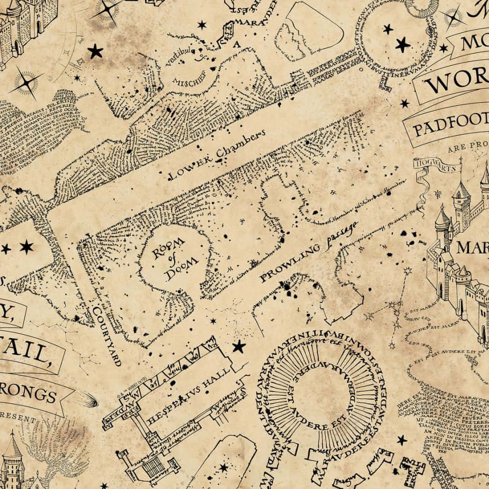 Learn The Secrets Of Hogwarts With The Marauder's Map Wallpaper