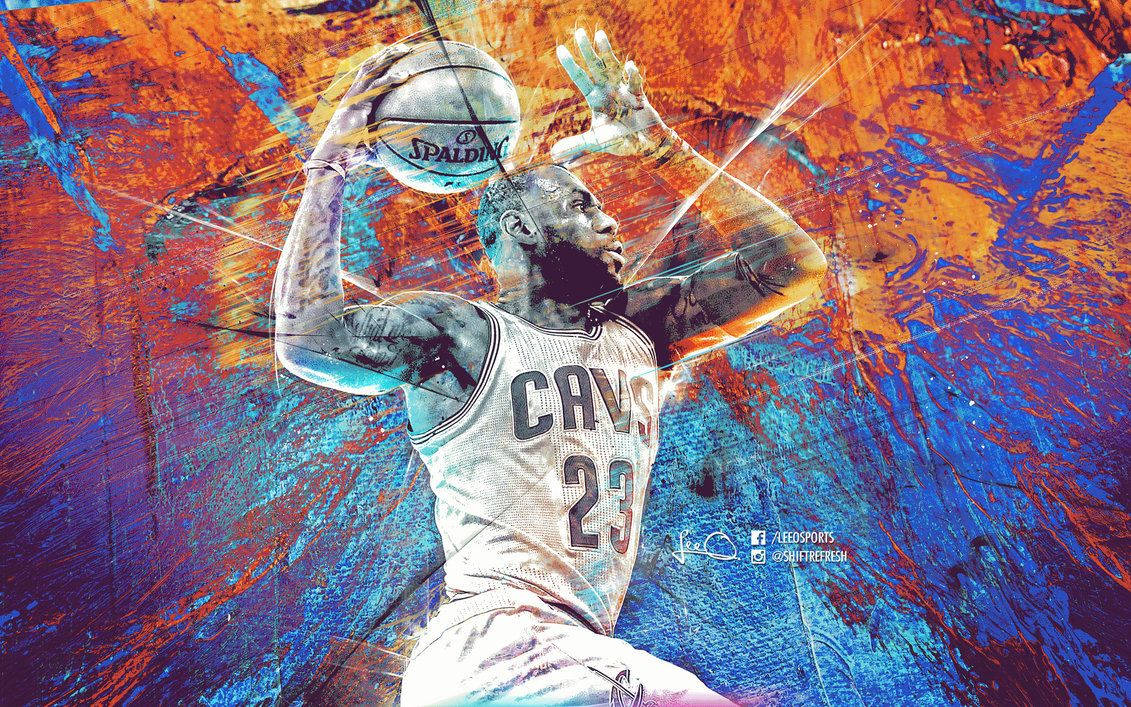 Lebron James Stunting At The Cavs Wallpaper