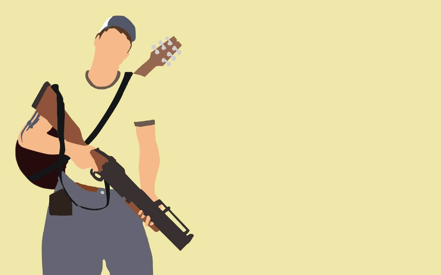 Left 4 Dead Ellis Yellow Minimalistic Wallpaper