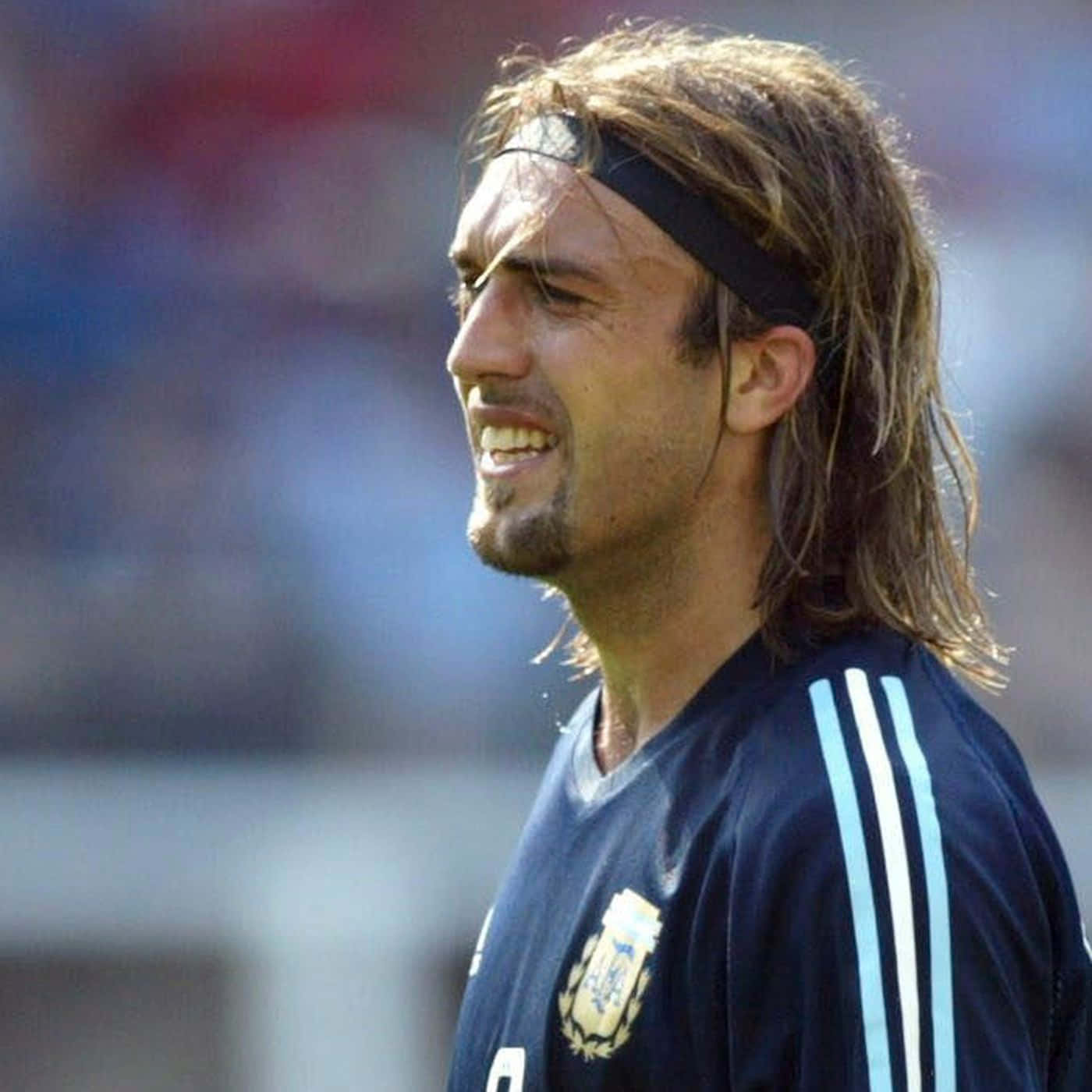 Legendary Argentine Footballer Gabriel Batistuta In Action Wallpaper