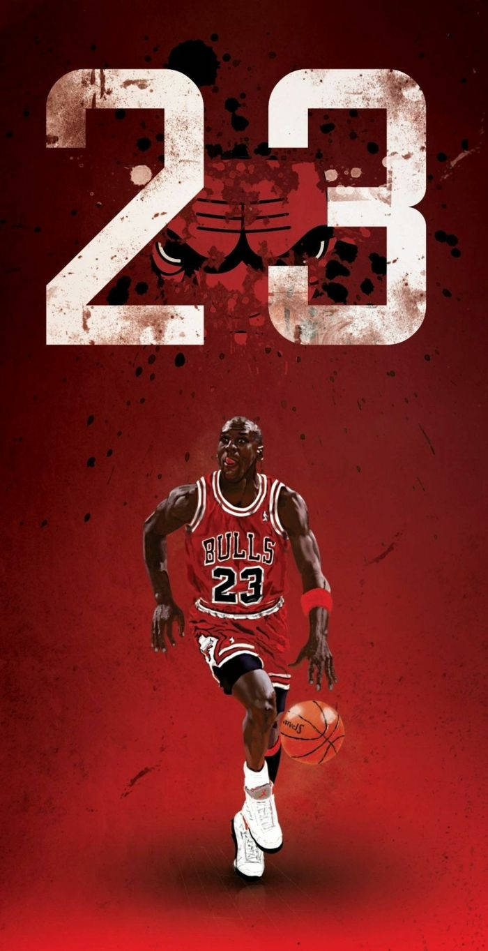 Legendary Basketball Player Michael Jordan Shooting A Jumper Wallpaper