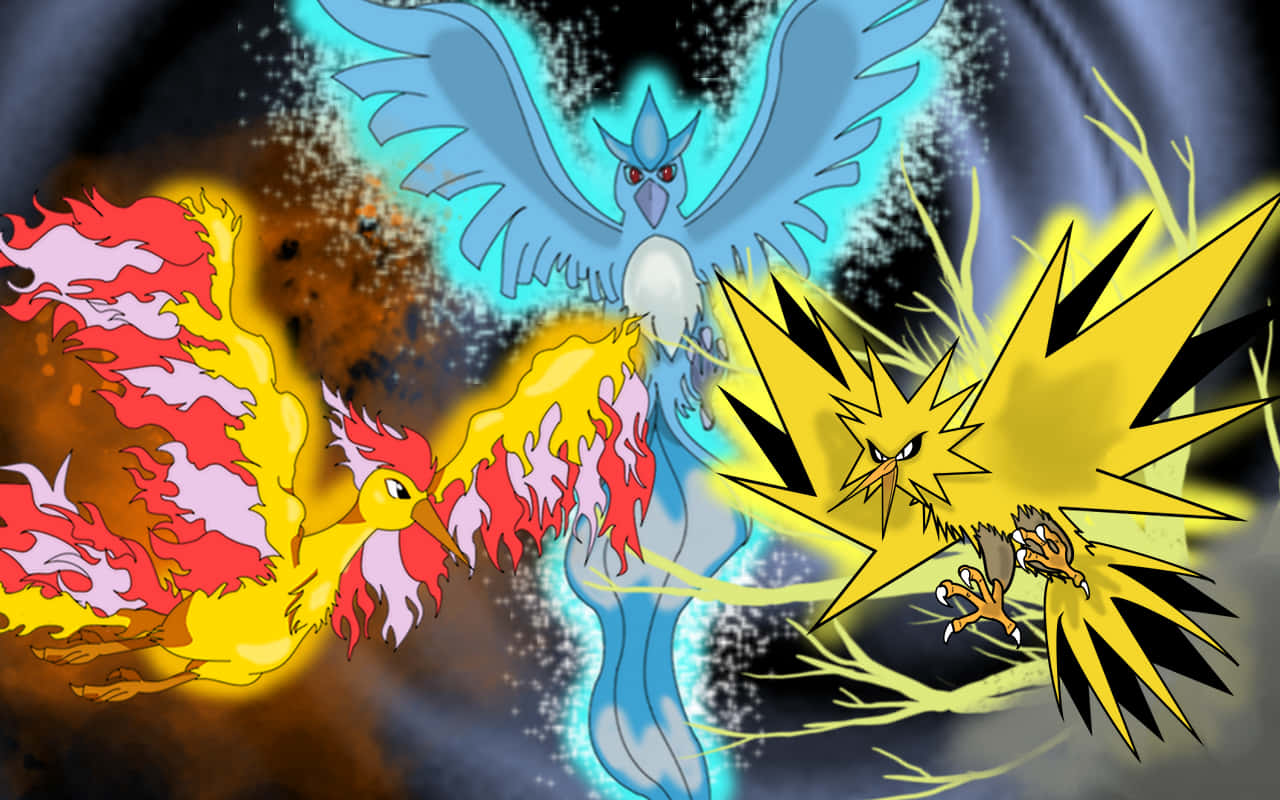 Legendary Bird Trio Articuno, Zapdos, And Moltres Wallpaper