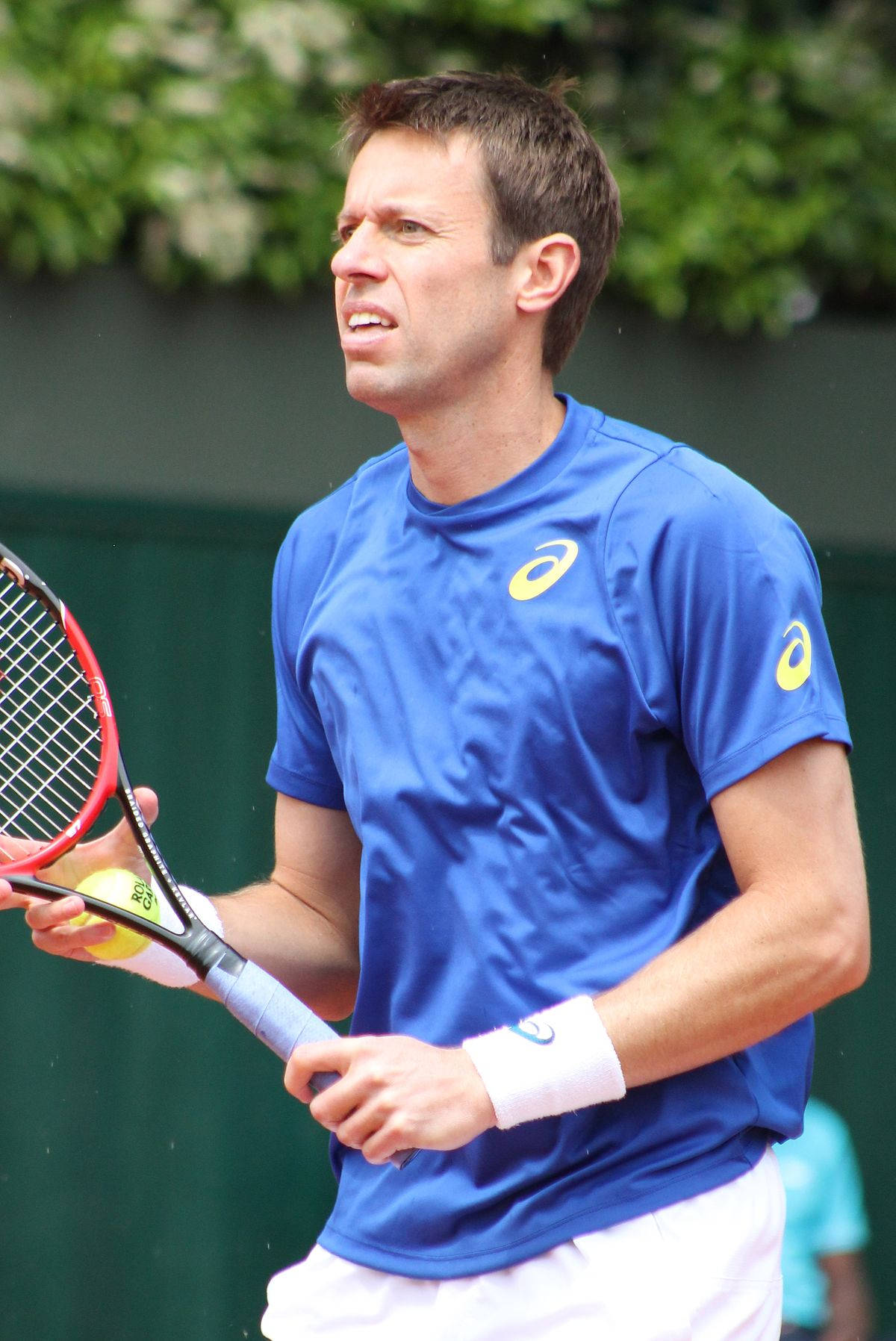 Legendary Canadian Tennis Player, Daniel Nestor, Intensely Focused On The Court Wallpaper