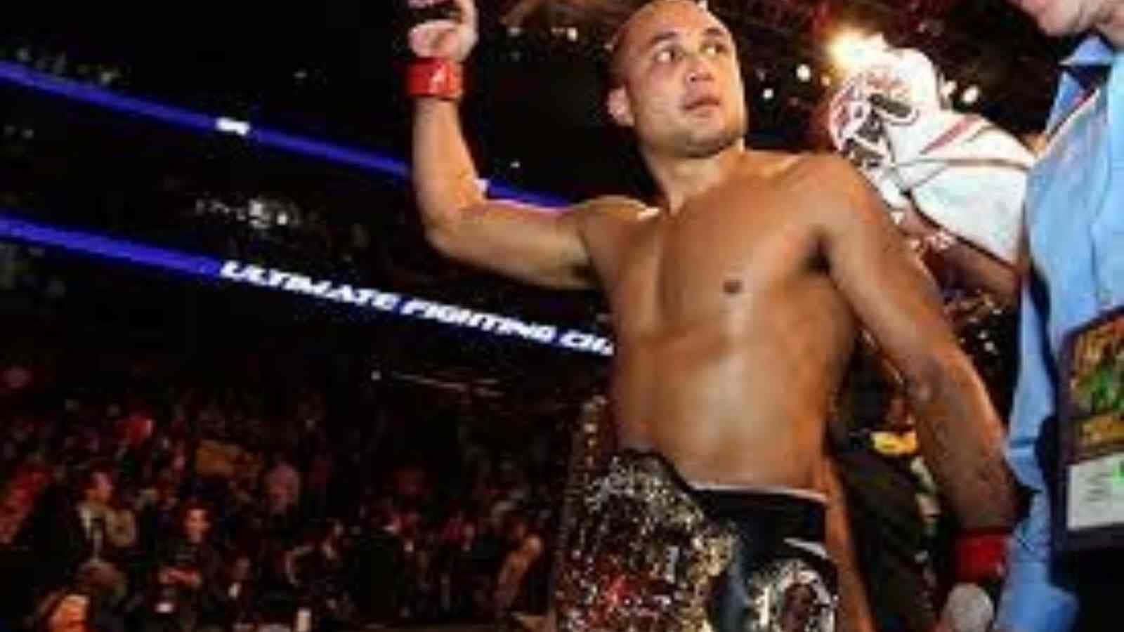 Legendary Mma Fighter B.j. Penn In Action Wallpaper