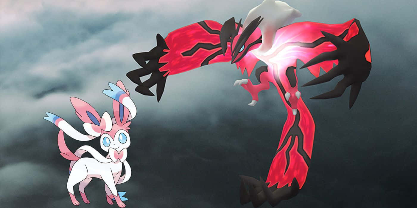 Legendary Pokemon Yveltal With Sylveon Wallpaper