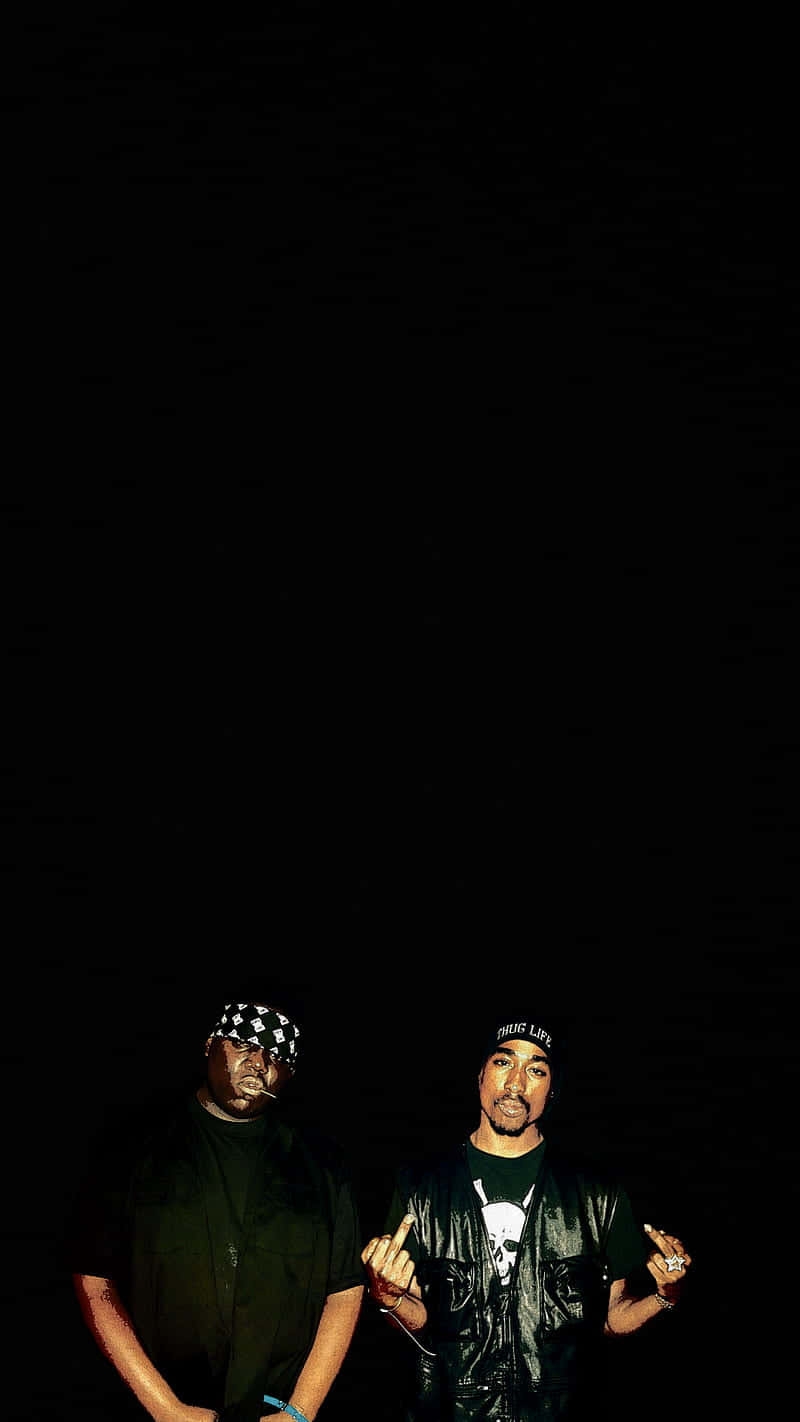 Legendary Rappers 2pac And Biggie Smalls Wallpaper