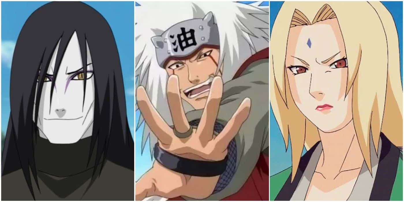 Legendary Sannin: Jiraiya, Tsunade, And Orochimaru Wallpaper