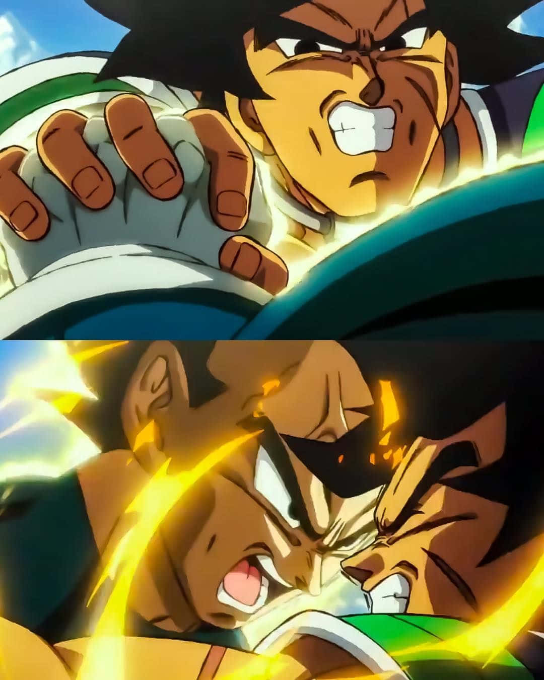 Legendary Showdown: Vegeta And Broly Face Off Wallpaper