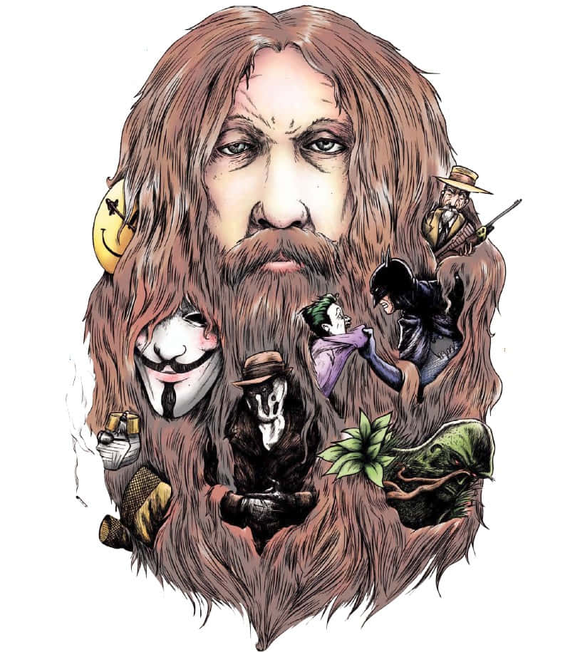 Legendary Writer Alan Moore Posing For A Photo Wallpaper