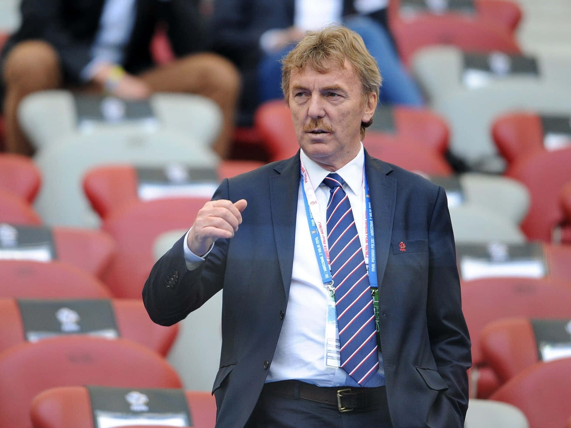 Legendary Zbigniew Boniek Watching A Match From The Stands Wallpaper