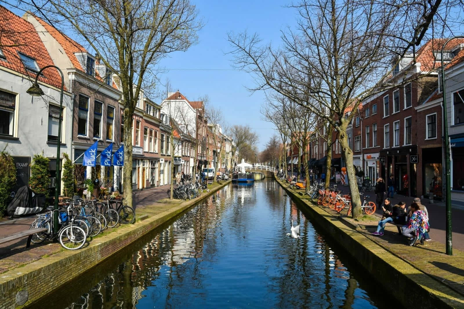 Leiden Canal Street View Wallpaper