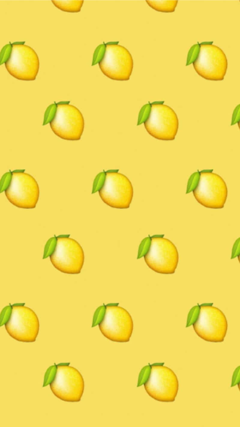 Lemon Pattern Yellow Background Wallpaper