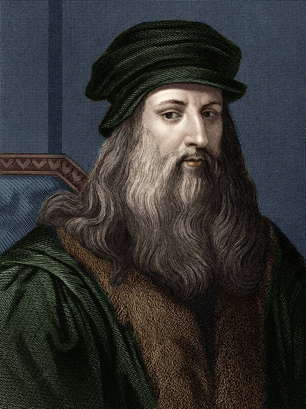 Leonardo Da Vinci Colored Portrait Wallpaper