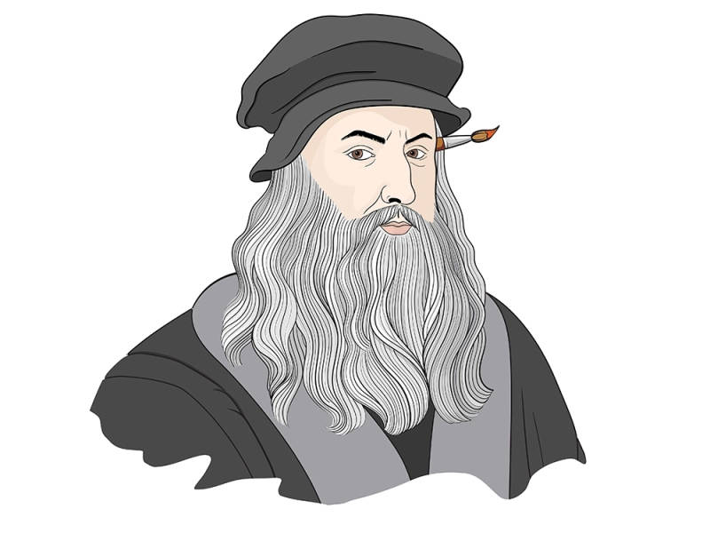 Leonardo Da Vinci Digital Drawing Wallpaper