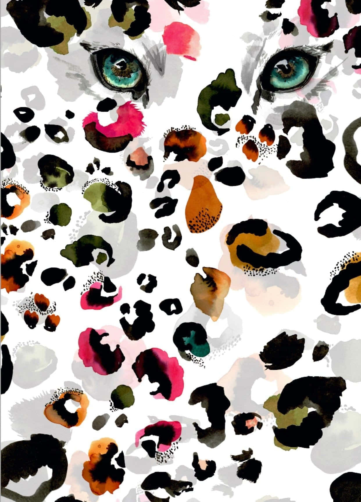 Leopard Eye Watercolor Art Wallpaper