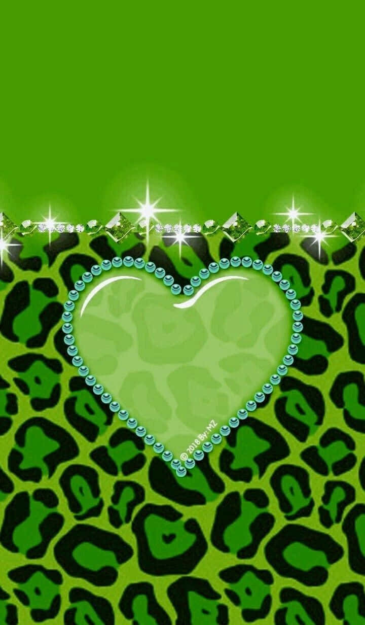 Leopard Print Wallpaper With A Heart Wallpaper