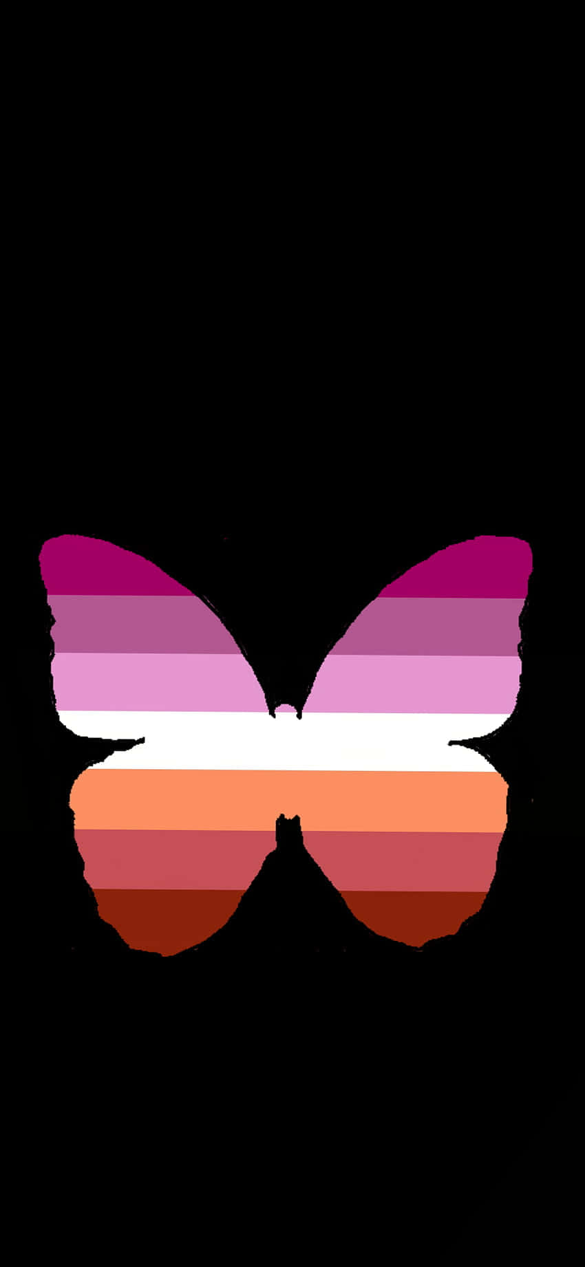 Lesbian Pride Butterfly Silhouette Wallpaper