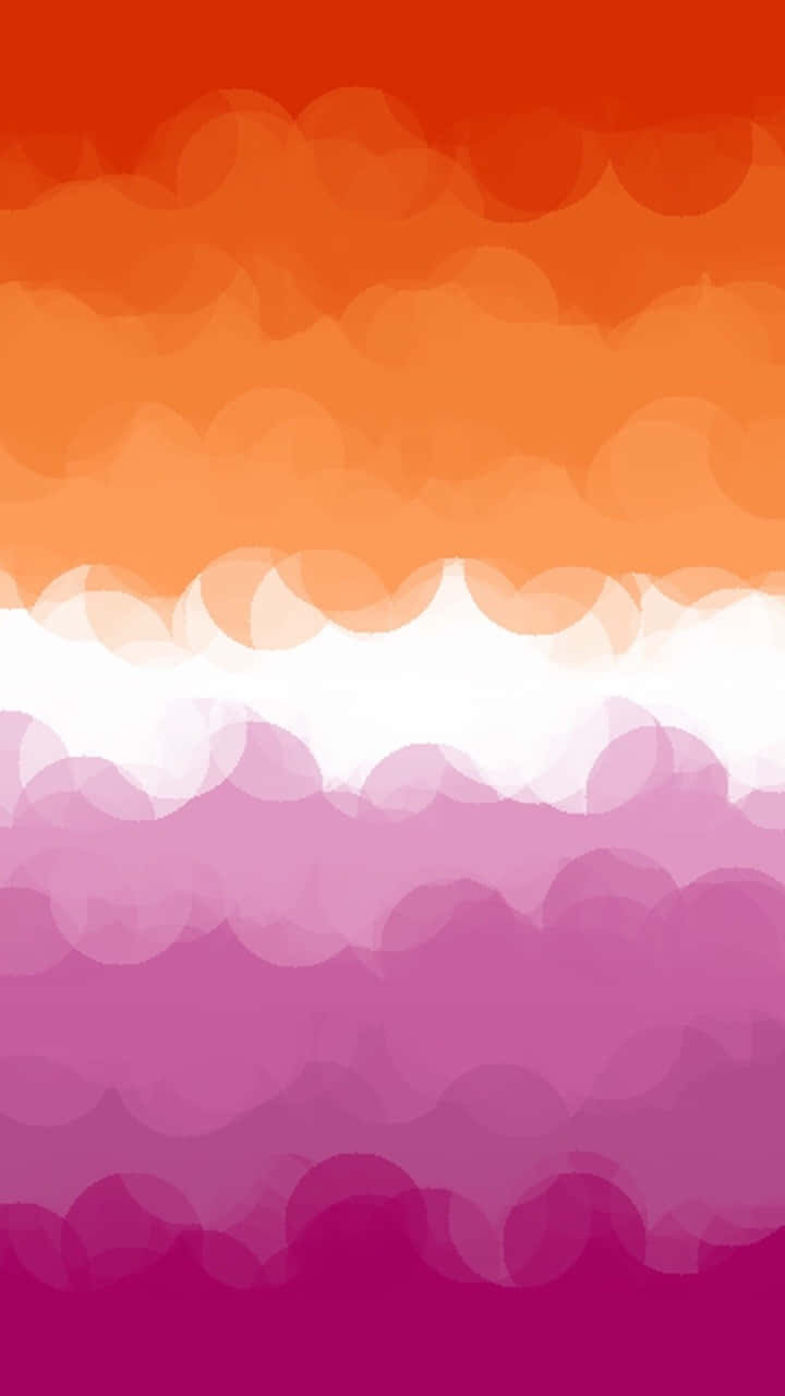 Lesbian Pride Color Waves Background Wallpaper