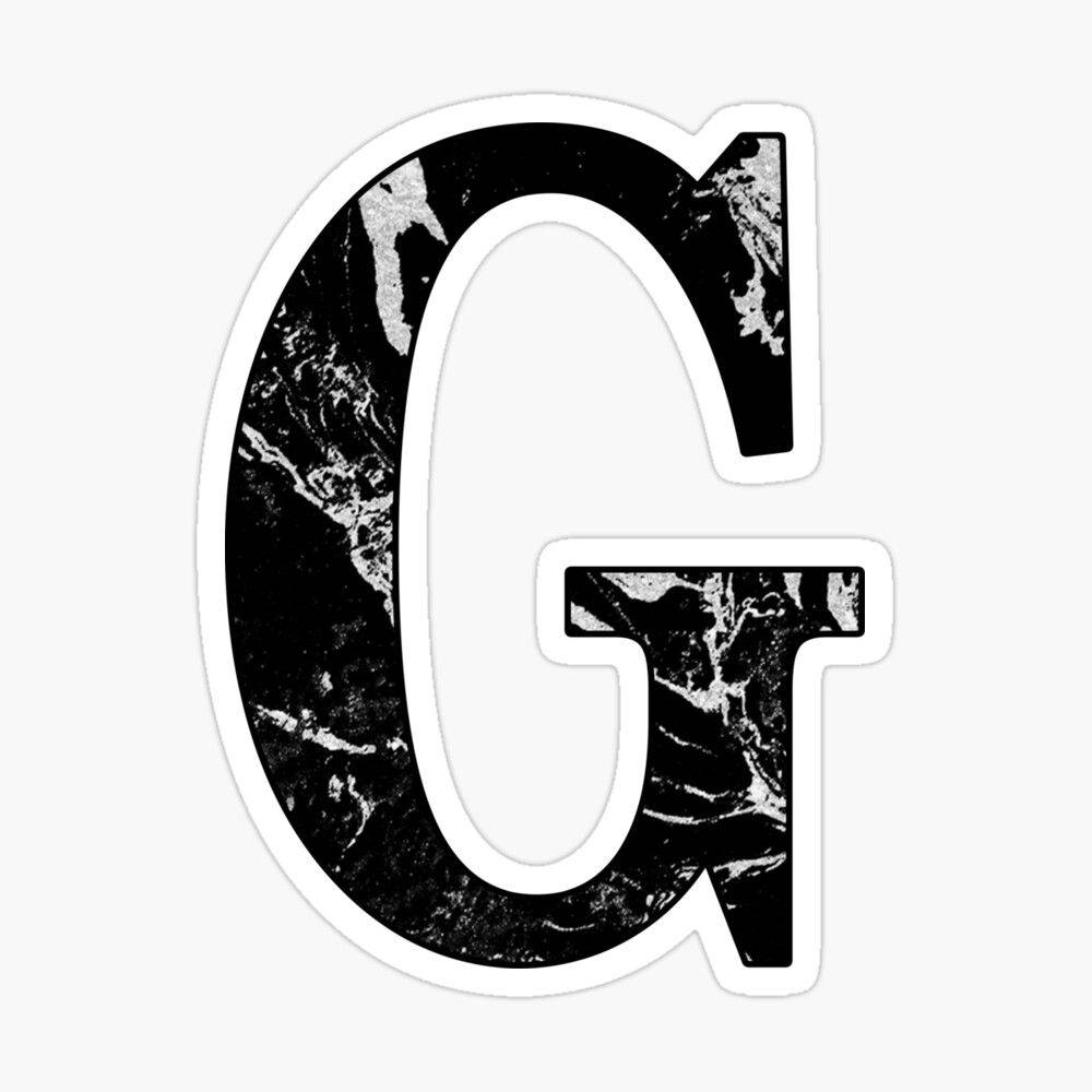 Letter G Black Marble Wallpaper