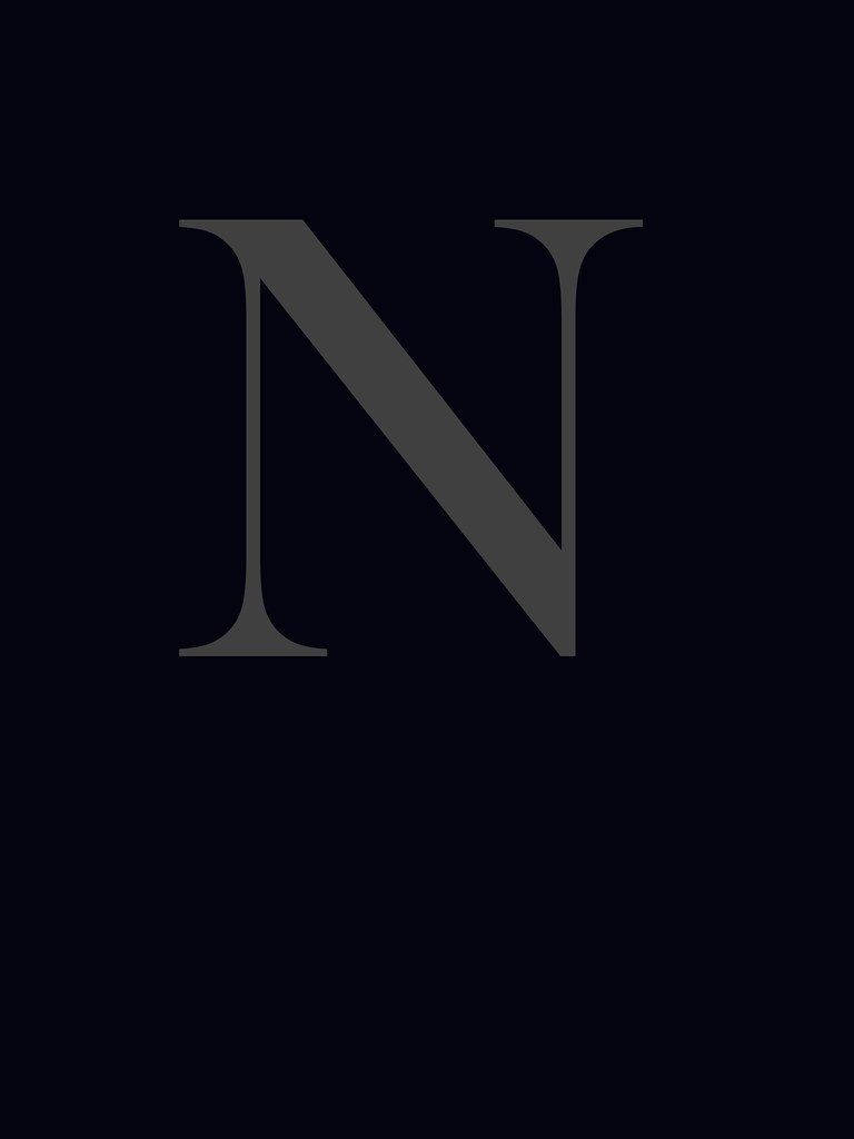 Letter N In Dark Grey Color Wallpaper