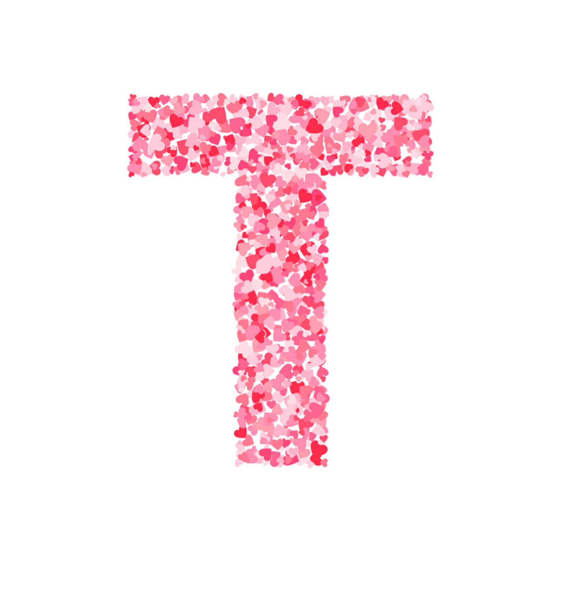 Letter T Heart Shapes Wallpaper