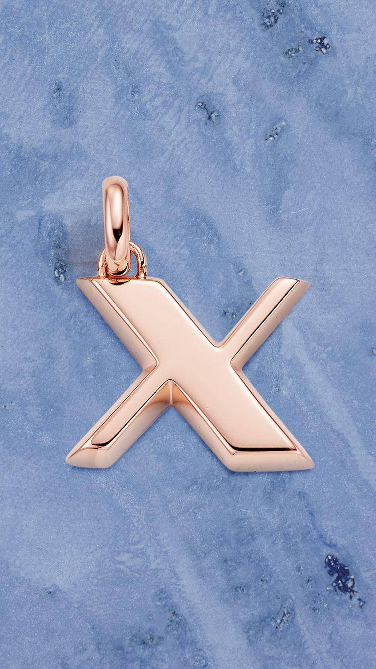 Letter X Gold Pendant Wallpaper