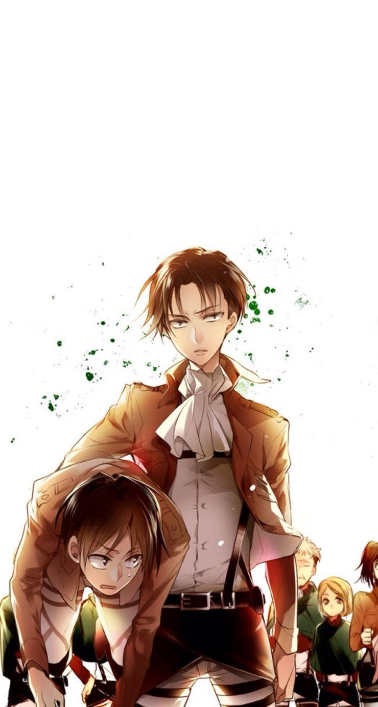 Levi Carrying Eren Attack On Titan Iphone Wallpaper