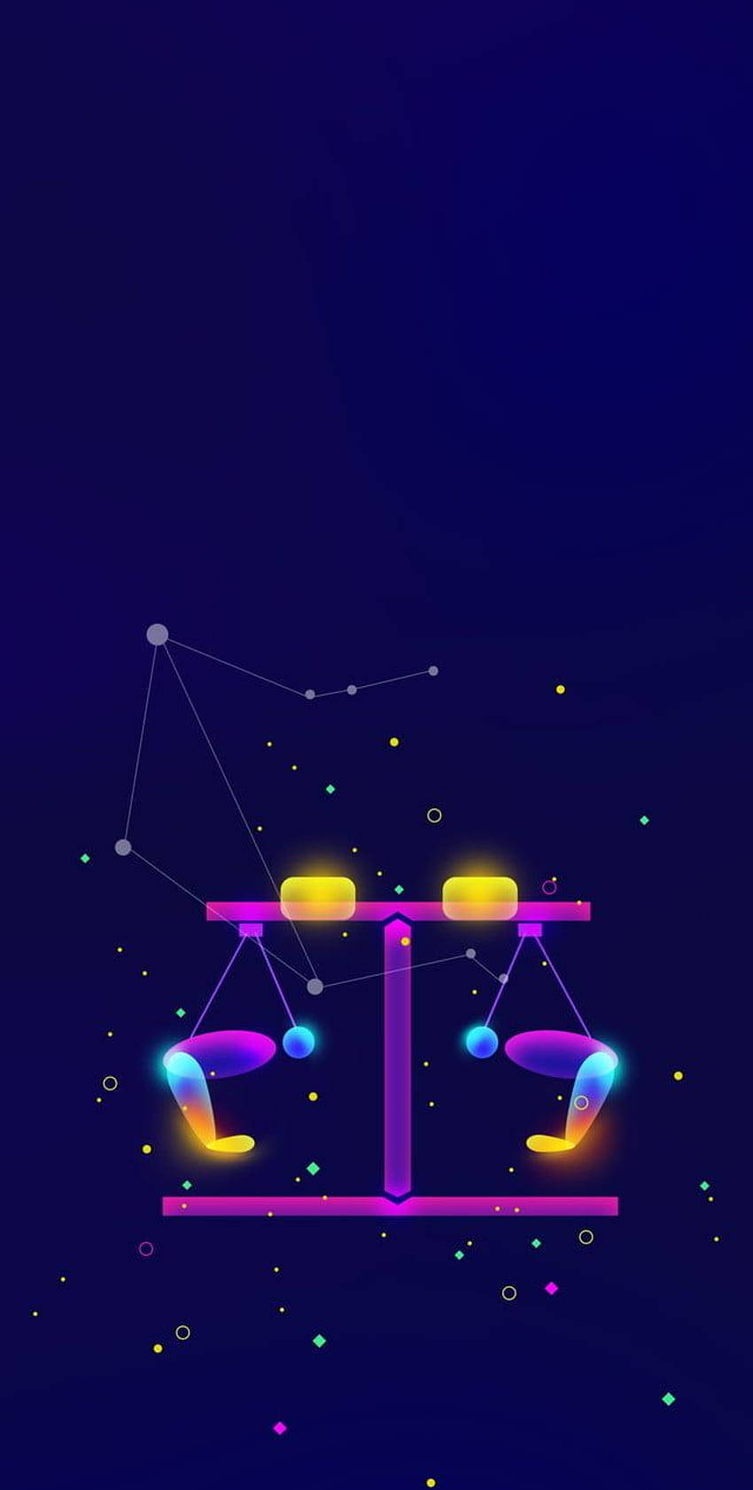 Libra Futuristic Symbol Constellation Wallpaper