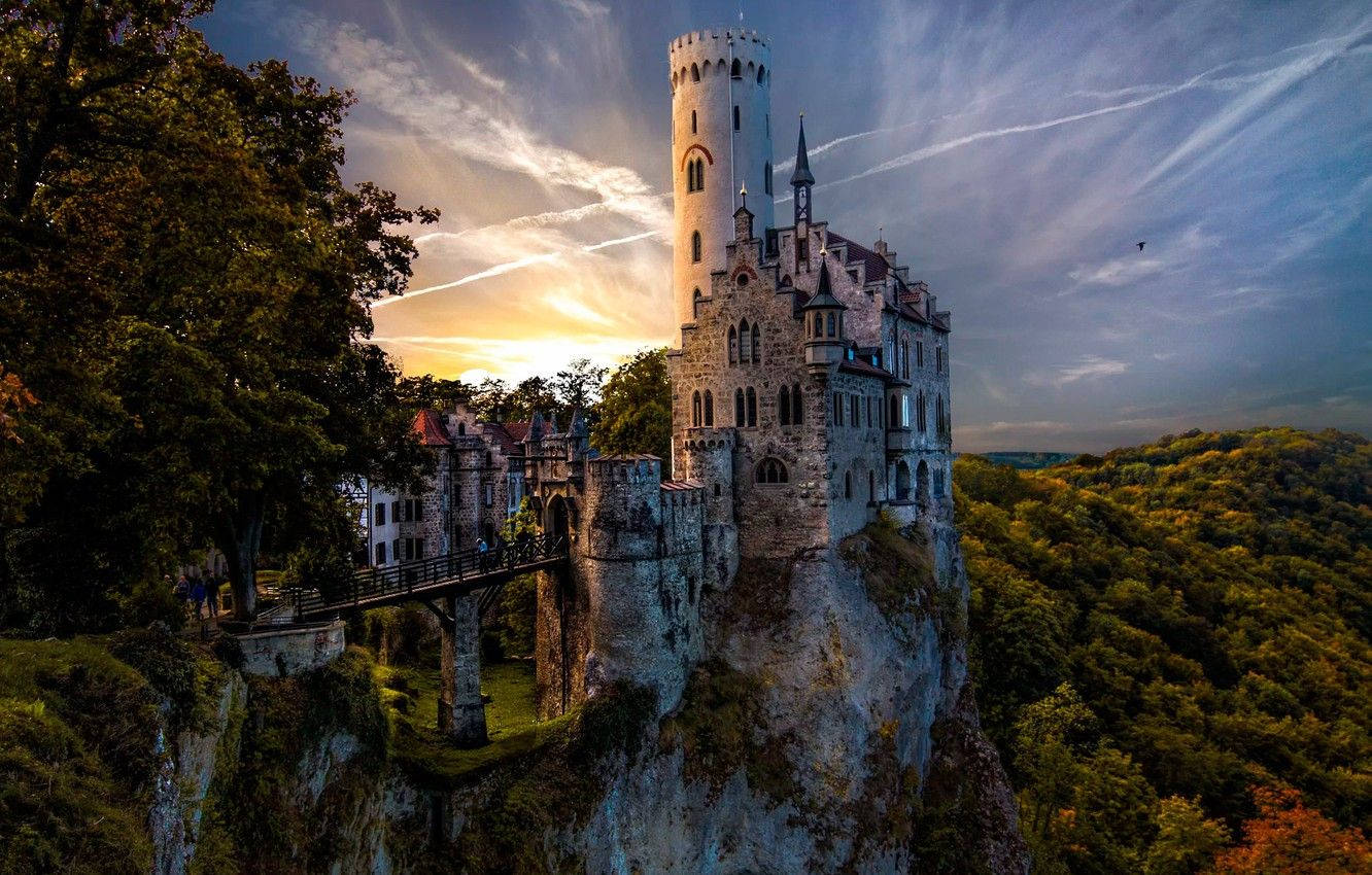 Lichtenstein Castle Sunset Wallpaper