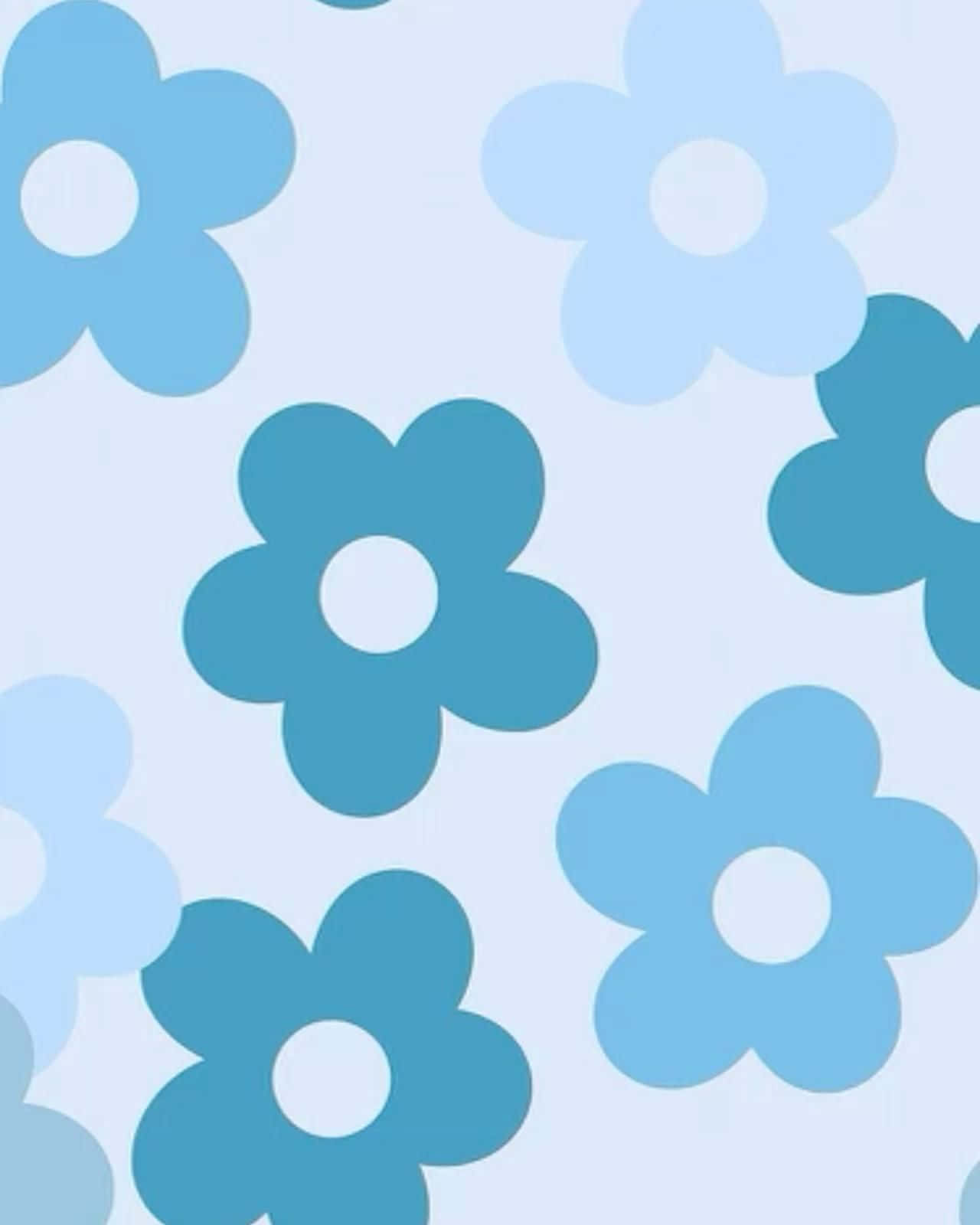 Light Blue Floral Pattern Wallpaper