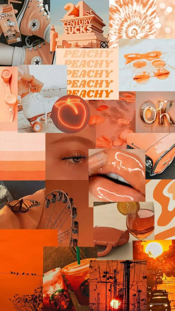 Light Orange Aesthetic Collage Wallpaper