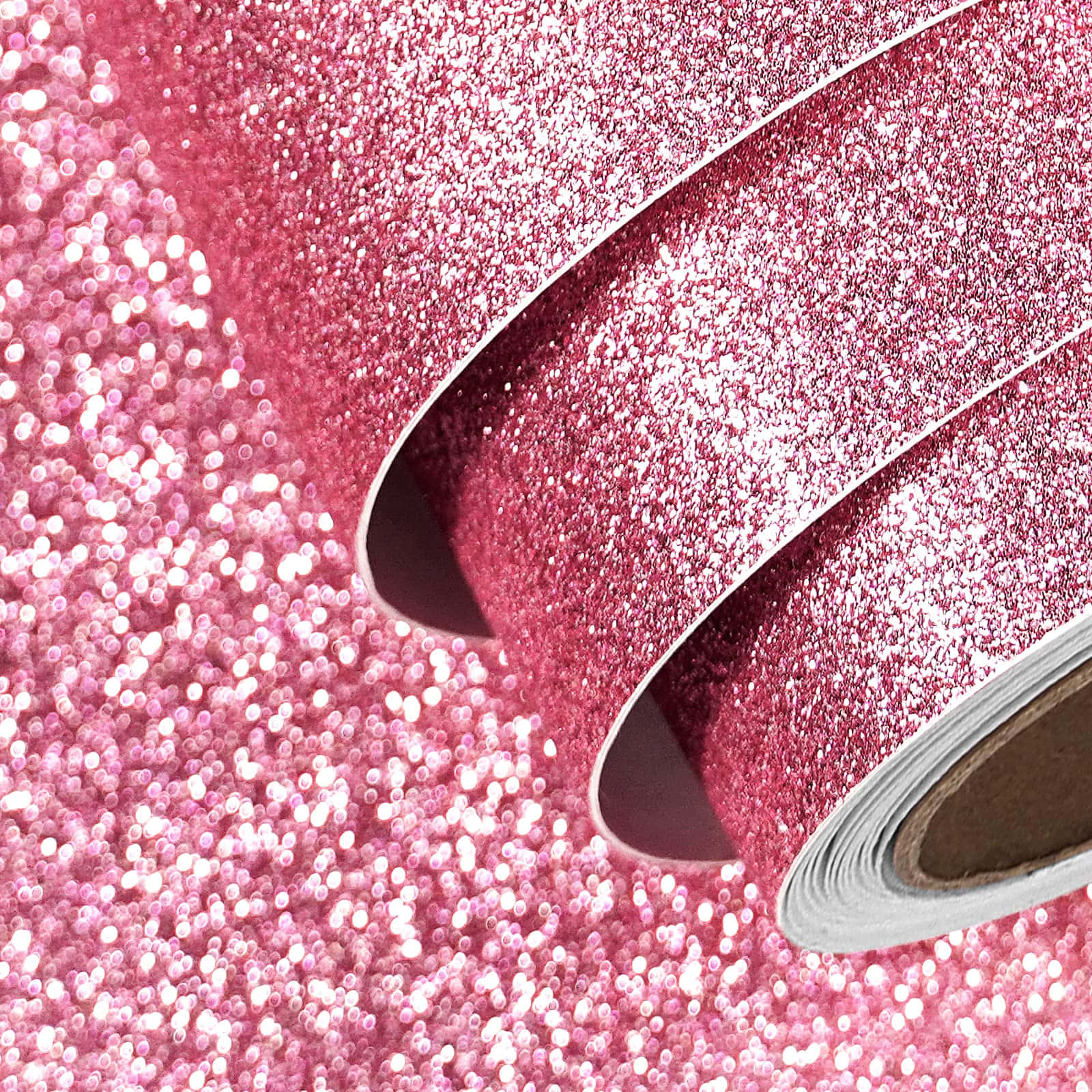 Light Pink Glitter Roll Texture Wallpaper