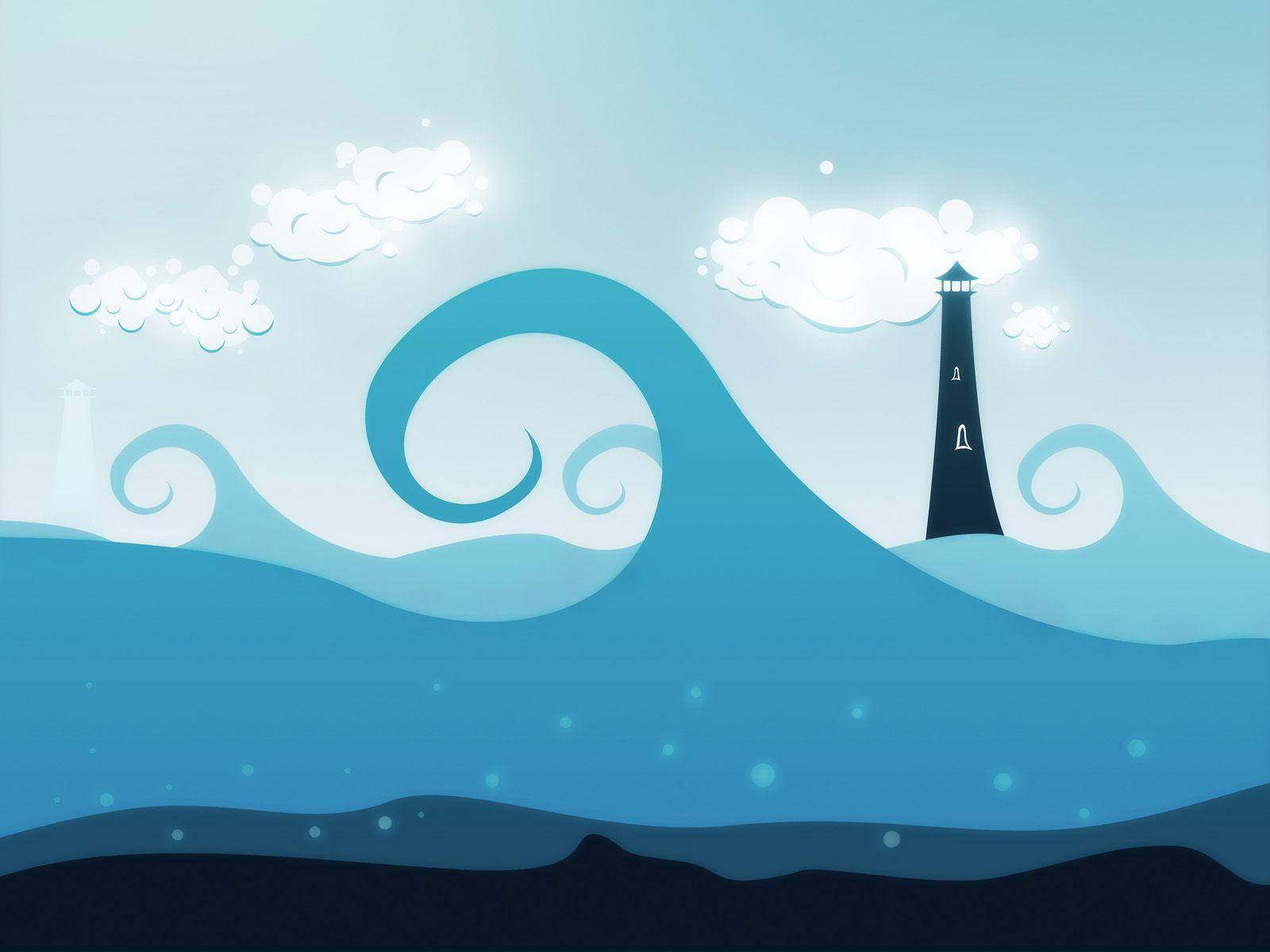 Lighthouse Graphic Art Wallpaper