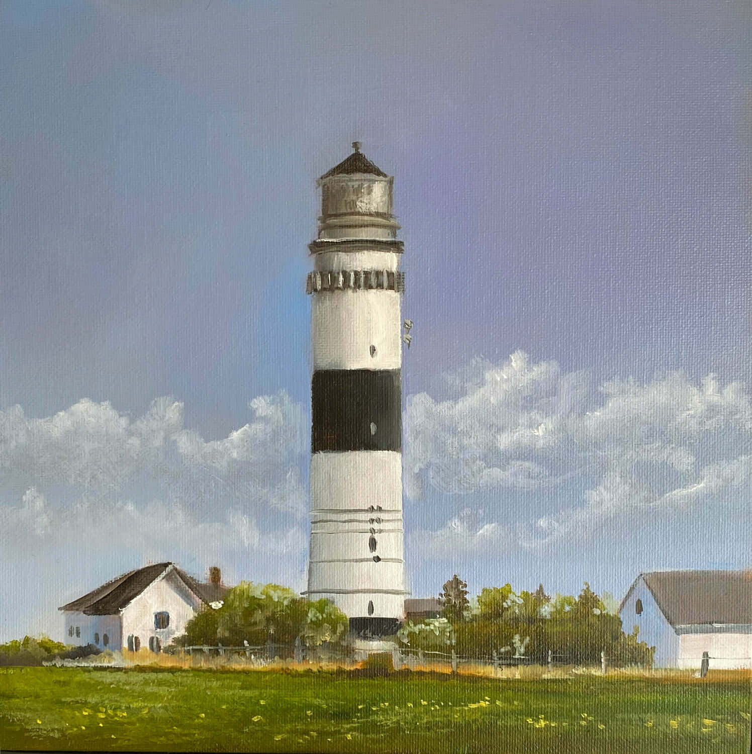 Lighthouse Painting Countryside Scene Wallpaper