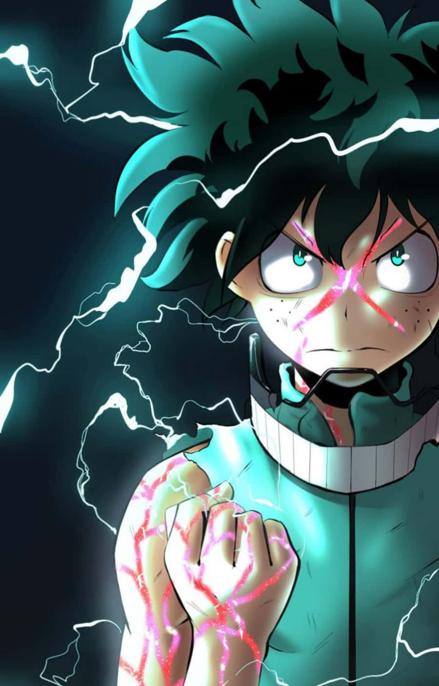 Lightning My Hero Academia Deku Phone Wallpaper