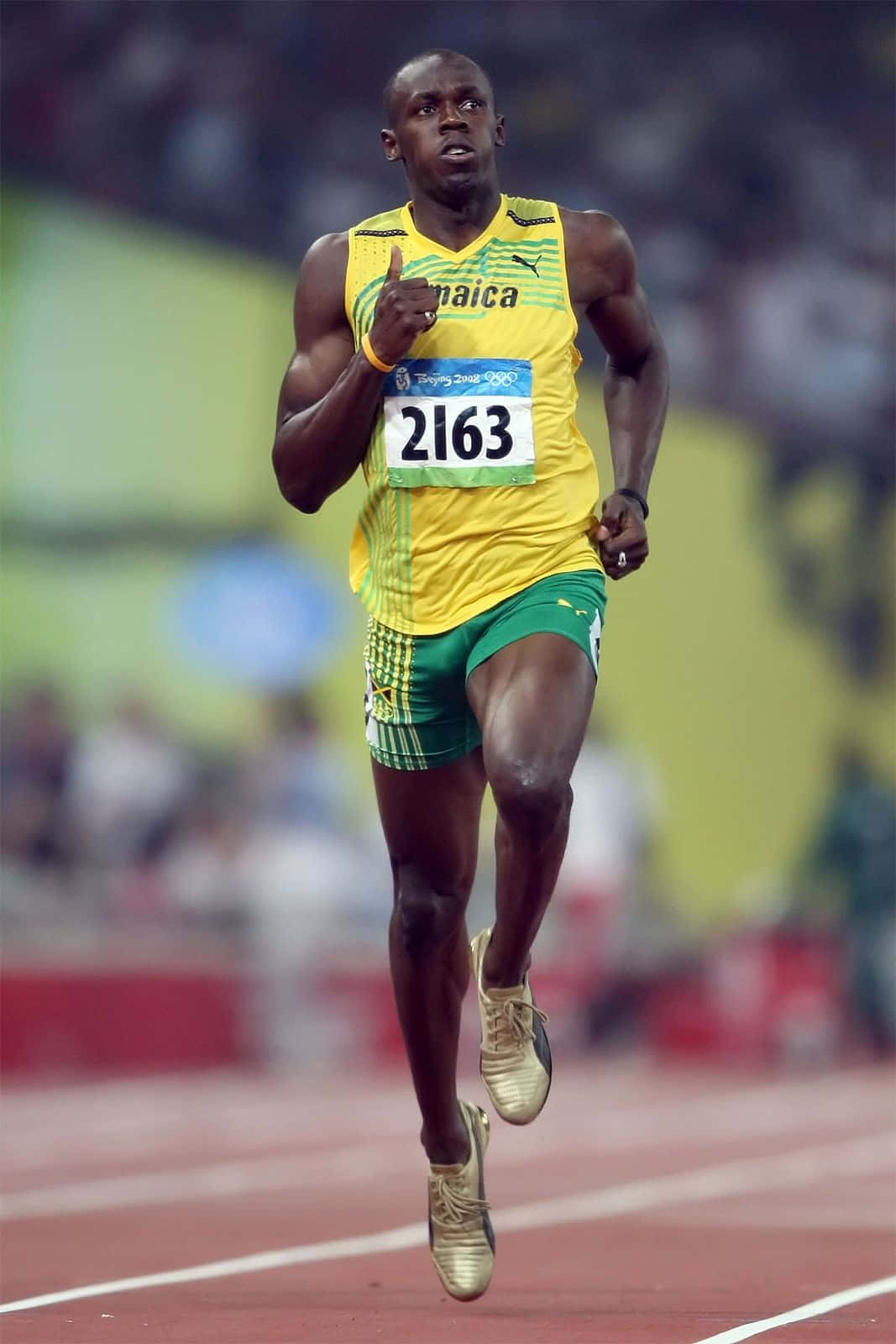 Lightning Speed - Usain Bolt Sprinting On Track Wallpaper