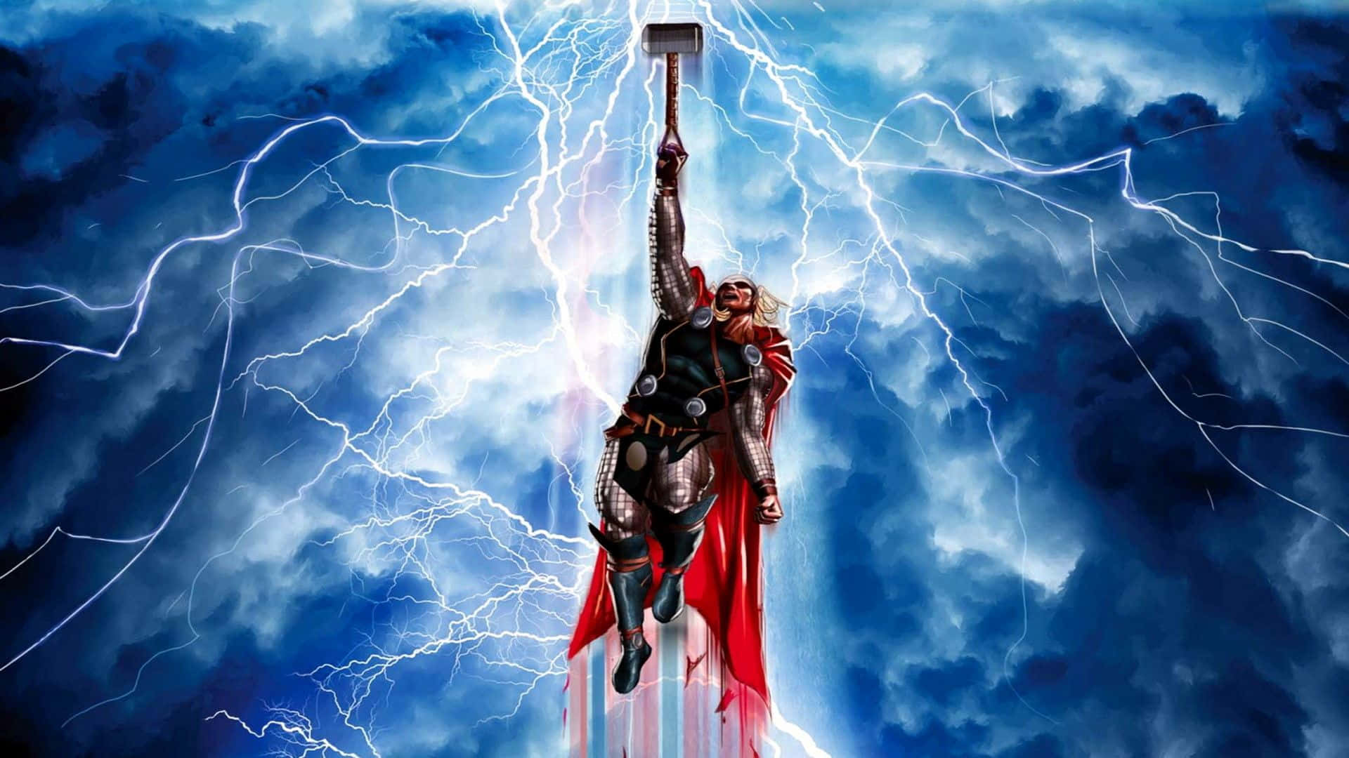 Lightning Strikes As God Of Thunder Sword Slices Through The Sky Wallpaper