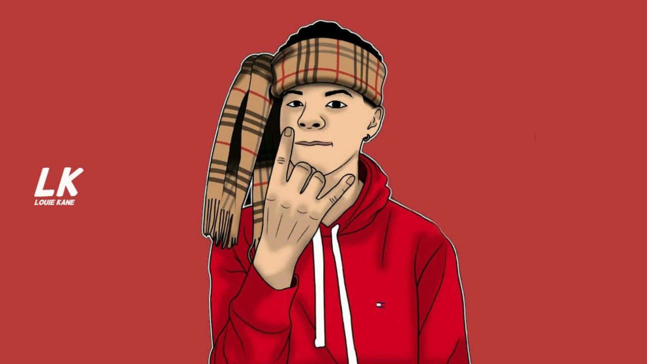 Lil Mosey Taking The Stage In His Signature Red & Black Look. Wallpaper