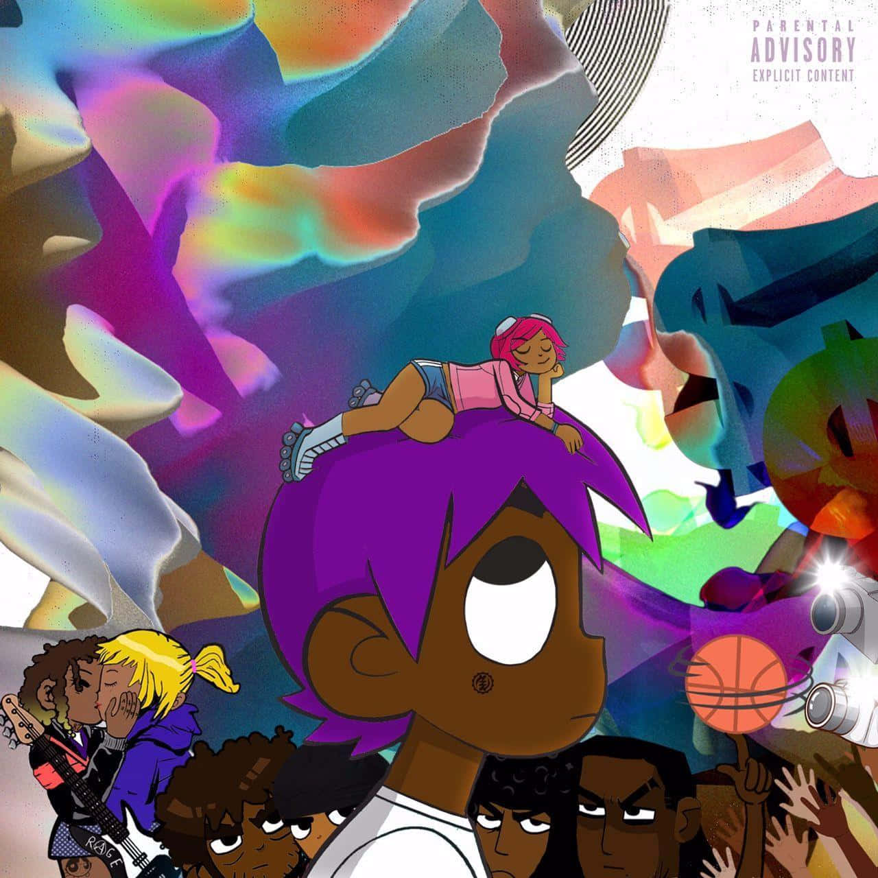 Lil Uzi Cartoon Album Cover Wallpaper