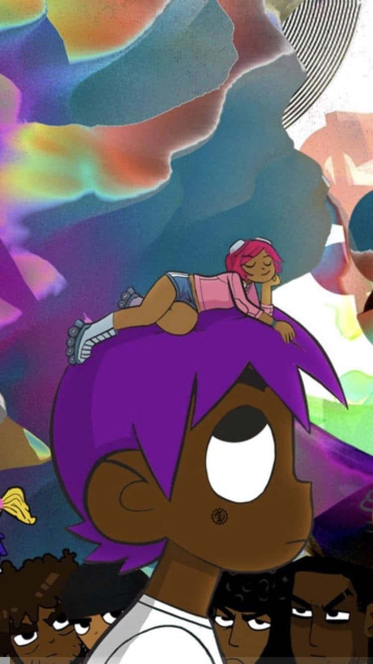 Lil Uzi Cartoon Being Stared At Wallpaper